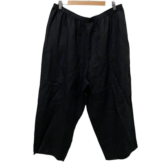 Eskandar 3 Linen Capris Cropped Japanese Pants 36 x 25 Inseam Black - Picture 2 of 12